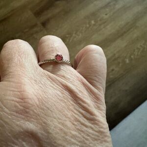 Elegant Silver Ring with Pink Gemstone